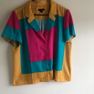 J. Crew Colorblock silk shirt